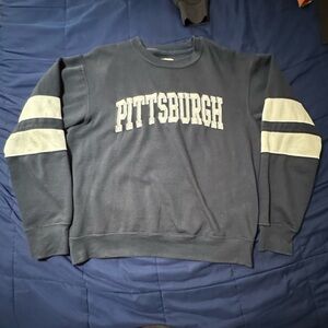 Pittsburgh Navy Sweatshirt with White Stripes